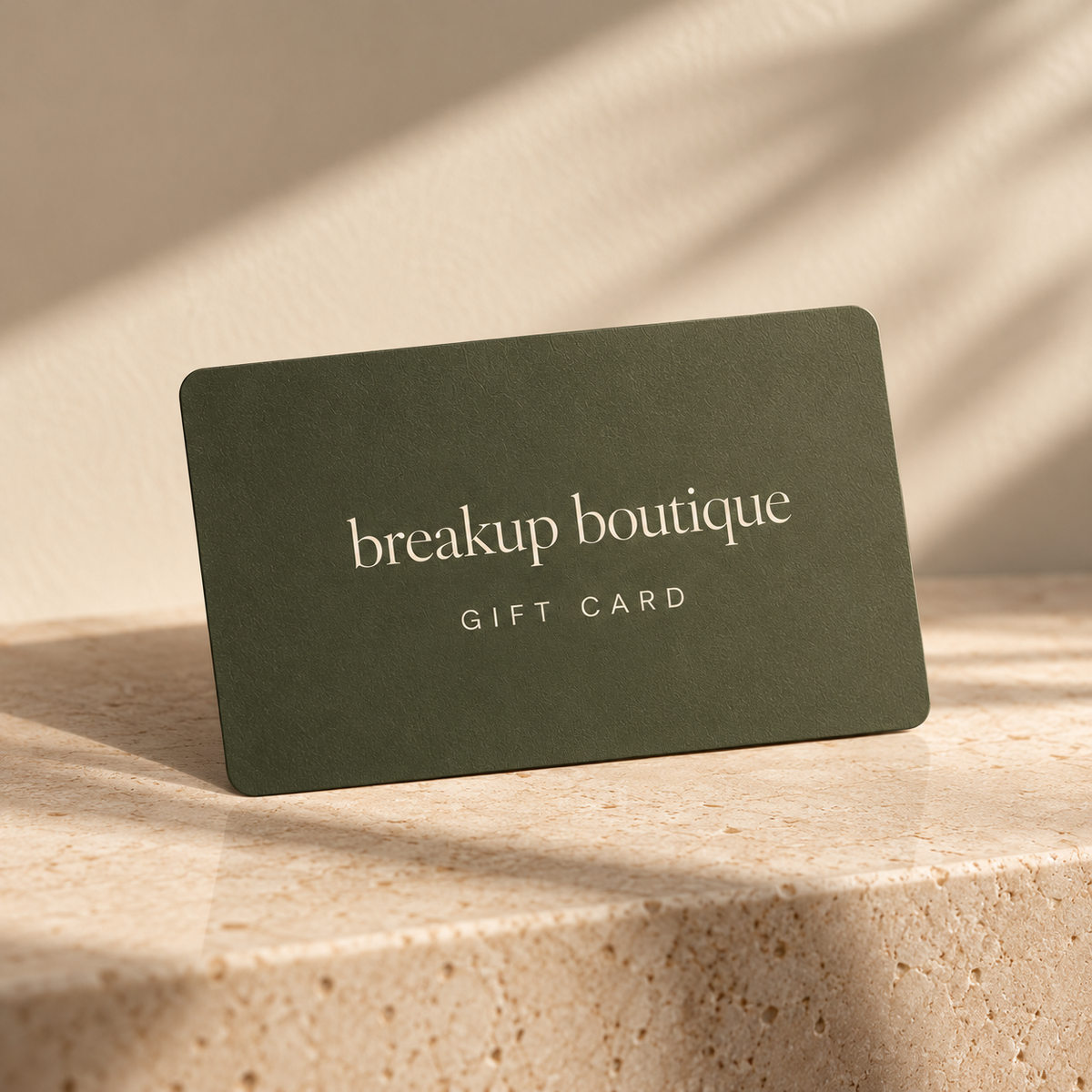 Breakup Boutique gift card, a divorce and breakup gift for her